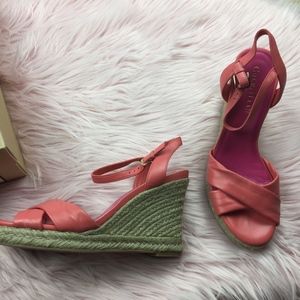 Cole Haan Camila Air Espadrille Wedge Sandals (Coral)